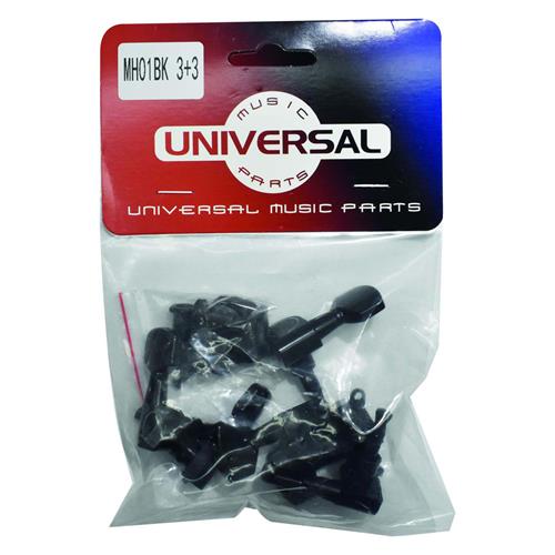 CLAVIJERO PARA GUITARRA 3PCS X LADO NEGRO X 6P
