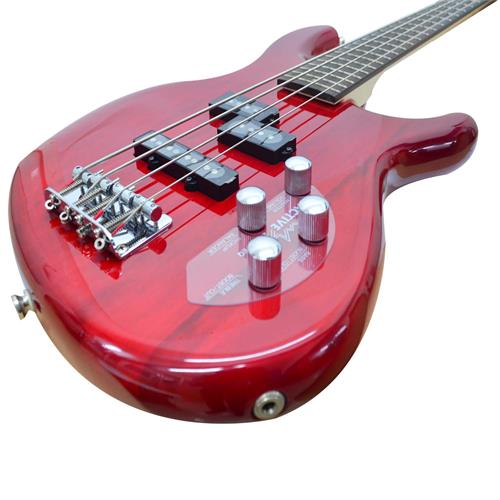 BAJO ELECTRICO 4 CUERDAS ACTION ROJO TRANS