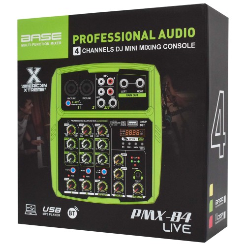 CONSOLA PASIVA 4 CANALES CON USB/BLUETOOTH/PC LINK/TRANSMISIONES