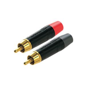 PLUG RCA METALICO NEGRO-DORADO R/N X 2P