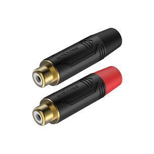 JACK EXTENSION METALICO RCA NEGRO-DORADO R/N X 2P