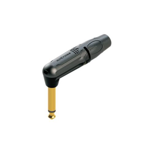 PLUG 6.3 MONO METALICO NEGRO-DORADO TIPO L