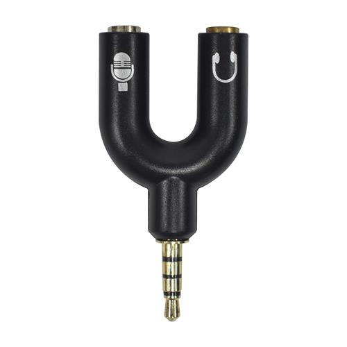 ADAPTADOR SEPARADOR AUDIFONO/MIC 2 JACK 3.5 X 1 PLUG 3.5