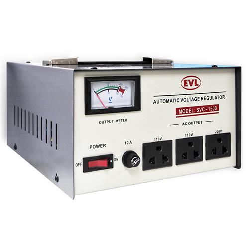 REGULADOR DE VOLTAJE 1500W - C/2 JACK 110V y 1 JACK 220V
