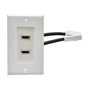 PLACA DE PARED C/2 JACK HDMI C/CABLE