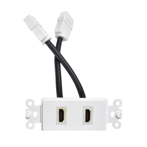 PLACA DE PARED C/2 JACK HDMI C/CABLE