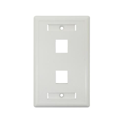 PLACA DE PARED P/2 JACK RJ-45 KEYSTONE BLANCO