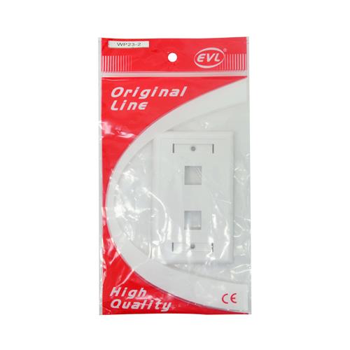 PLACA DE PARED P/2 JACK RJ-45 KEYSTONE BLANCO