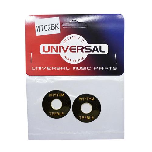 ANILLO DE PLASTICO PARA GUITARRA NEGRO X 2P