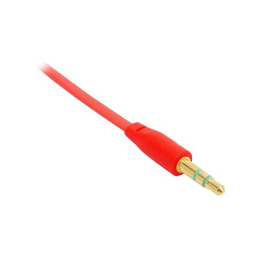 CABLE AUDIO 1 PLUG 3.5 ST X LADO PLANO ROJO 1.5MT - DESC