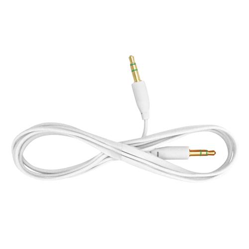 CABLE AUDIO 1 PLUG 3.5 ST X LADO PLANO BLAN. 1.5MT - DESC