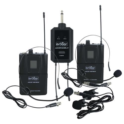 MICROFONO DOBLE UHF CORBATA/DIADEMA AEDO SERIES