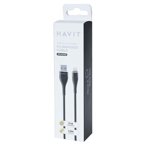 CABLE USB MACHO X LIGHTNING IPHONE/IPAD NEGRO 1MT