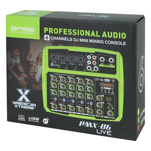 CONSOLA PASIVA 6 CANALES CON USB/BLUETOOTH/PC LINK/TRANSMISIONES