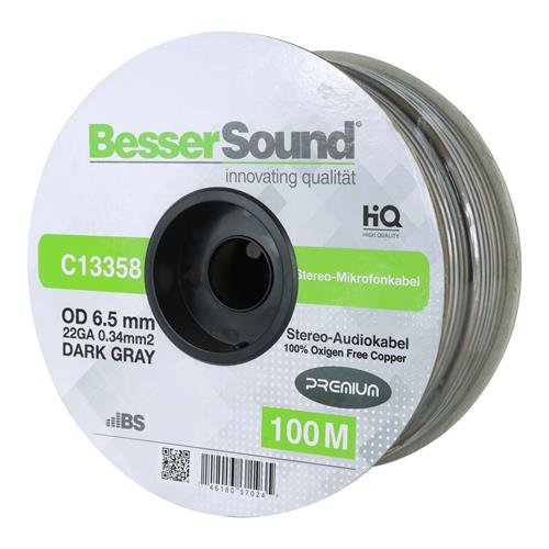 CABLE PARA MICROFONO STEREO X ROLLO (100MT) GRIS - CLA
