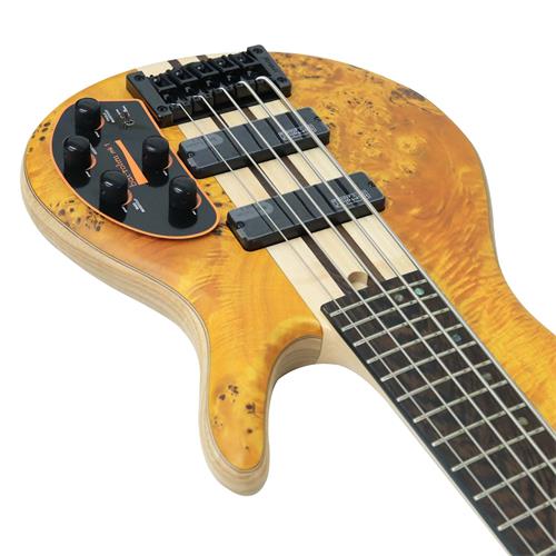 BAJO ELECT. 5 CUERDAS ARTISAN SINGLE-CUT AMBAR OPEN PORE C/ESTUCHE