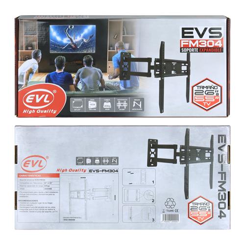 SOPORTE EXPANDIBLE 1 BRAZO P/TV 26-55/44 LBS/-13°