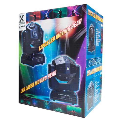 LUZ LED ROBOTICA GIRO INFINITO 16X3W + LASER + STROBE