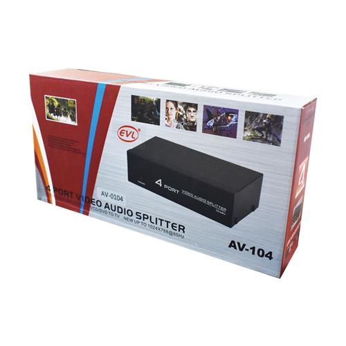 SPLITTER AUDIO Y VIDEO 4 VIAS = FJ-104AV