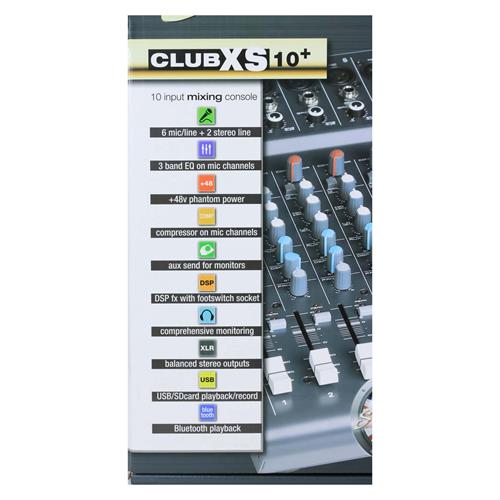 CONSOLA PASIVA 10 CH CON USB/BT/FX