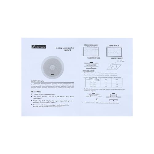 PARLANTE 6.5" PARA TUMBADO COAXIAL 70/100V CALIDAD BLANCO