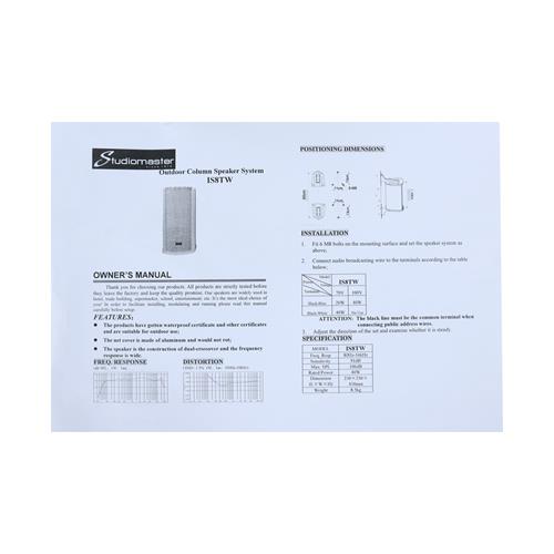 PARLANTE 8" PARA EXTERIOR 70/100V 60W CALIDAD BLANCO
