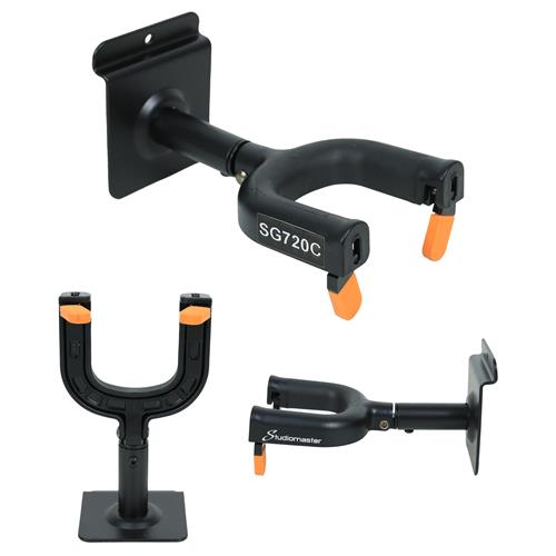 SOPORTE PARA GUITARRA CON SEGURO PARA PARED RANURADA