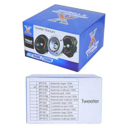 TWEETER TITANIUN PLAST. REDONDO C/LUZ AZUL 150W