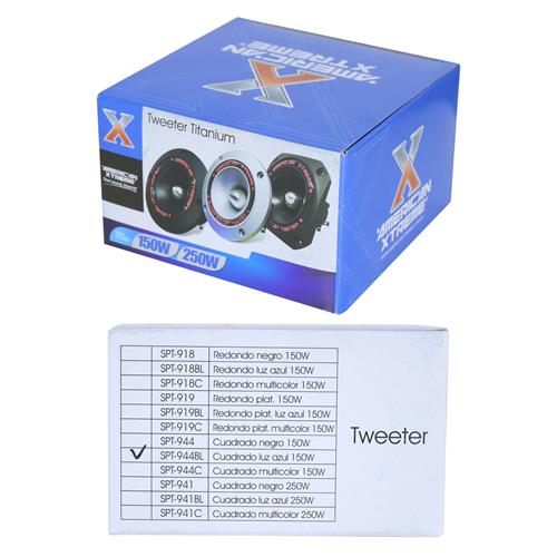 TWEETER TITANIUN PLAST. CUADRADO C/LUZ AZUL 150W
