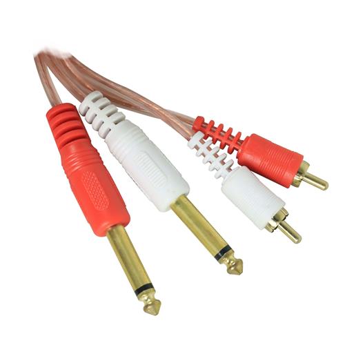 CABLE AUDIO 2 PLUG RCA X 2 PLUG 6.3 MN 1.5MT TRANS