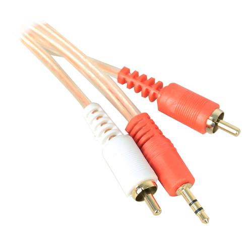CABLE DISCMAN 2 PLUG RCA X 1 PLUG 3.5 ST 12MT TRANS