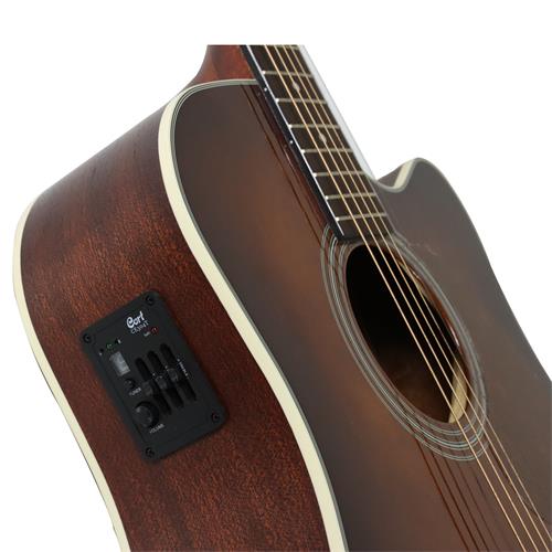 GUITARRA ELECTROACUSTICA MR MARRON BURST - DESC