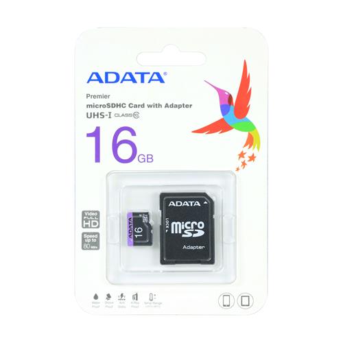 TARJETA MICRO SD ADATA 16GB CLASE 10 C/ADAPT - CLA
