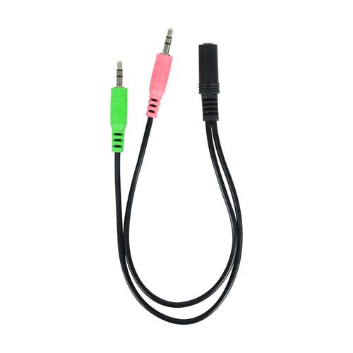 CABLE DIVISOR AUDIFONO/MICROFONO 1 JACK 3.5 X 2 PLUG 3.5 0.2M