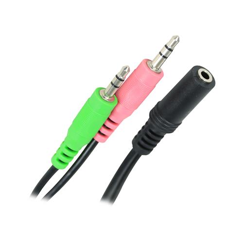 CABLE DIVISOR AUDIFONO/MICROFONO 1 JACK 3.5 X 2 PLUG 3.5 0.2M