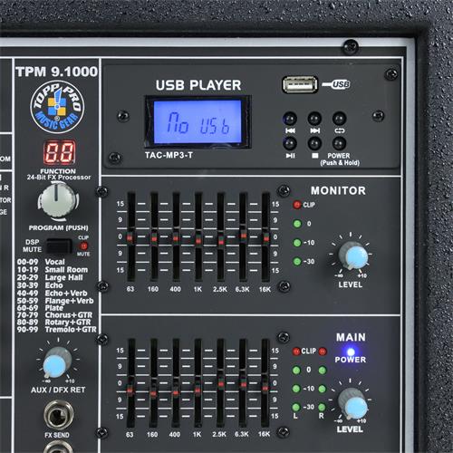 AMPLIFICADOR TIPO CONSOLA 1000W 14CH - DESC
