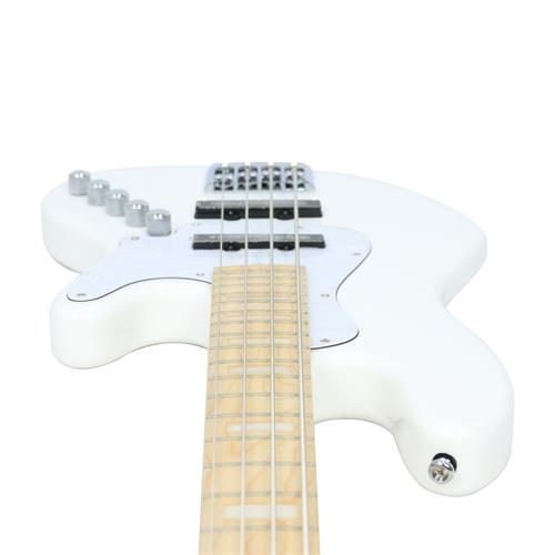 BAJO ELECTRICO 4 CUERDAS ELRICK NJS BLANCO CON ESTUCHE