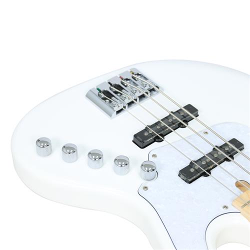 BAJO ELECTRICO 4 CUERDAS ELRICK NJS BLANCO CON ESTUCHE