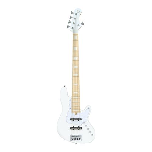 BAJO ELECTRICO 5 CUERDAS ELRICK NJS BLANCO CON ESTUCHE