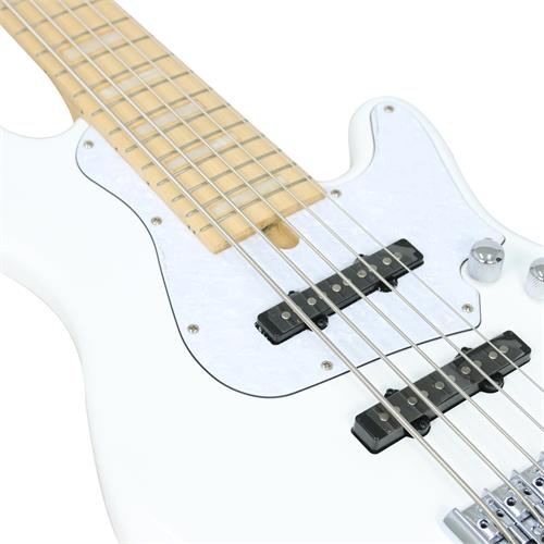 BAJO ELECTRICO 5 CUERDAS ELRICK NJS BLANCO CON ESTUCHE