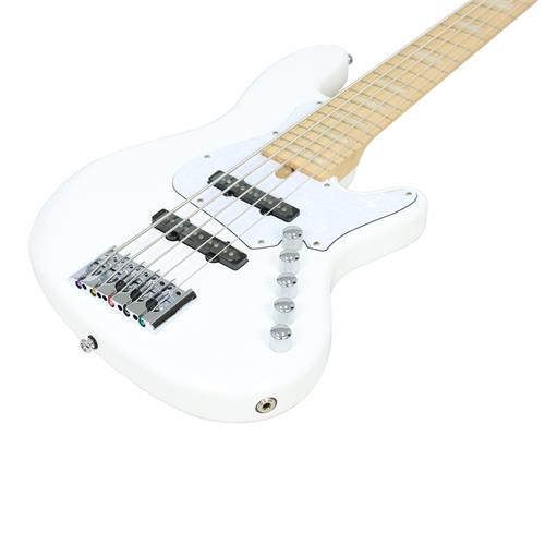 BAJO ELECTRICO 5 CUERDAS ELRICK NJS BLANCO CON ESTUCHE