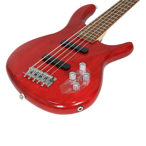 BAJO ELECTRICO 5 CUERDAS ACTION ROJO TRANS - DESC