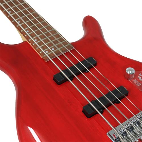 BAJO ELECTRICO 5 CUERDAS ACTION ROJO TRANS - DESC