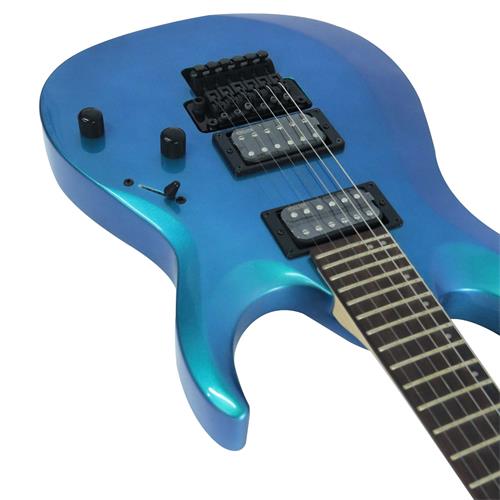 GUITARRA ELECTRICA X CON MICROFONO EMG AZUL CAMALEONICO - DESC