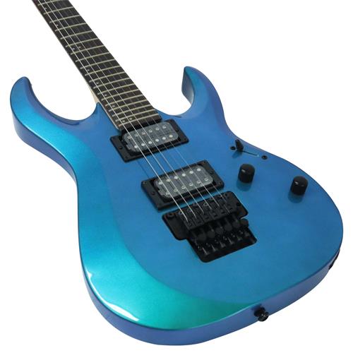 GUITARRA ELECTRICA X CON MICROFONO EMG AZUL CAMALEONICO - DESC