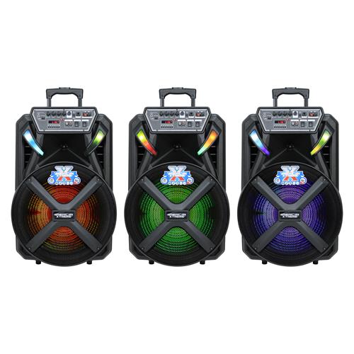 CAJA AMPLIFICADA  PORTATIL 15 40000W CON LED - DESC
