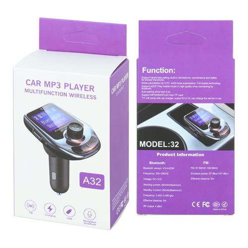 TRANSMISOR FM PARA CARRO CON USB/SD/AUX/BT