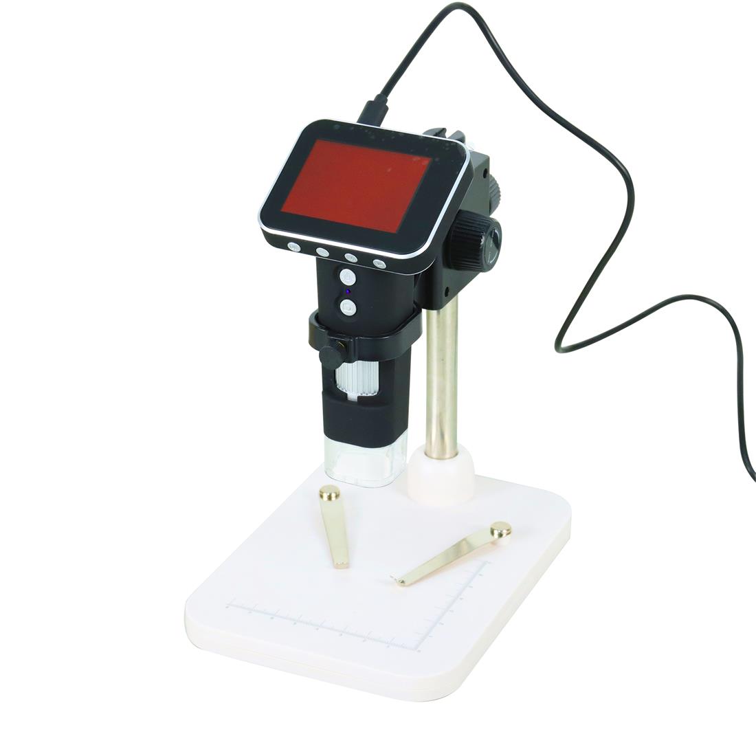 Microscopio Digital electrónico HD, pantalla de 5 pulgadas, tecla táctil, lupa  electrónica de células biológicas 8000X