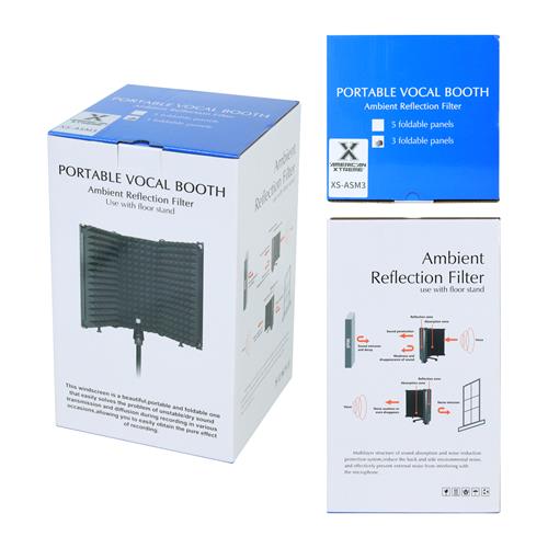 PANTALLA ACUSTICA PORTATIL PARA MICROFONO 3 PANELES