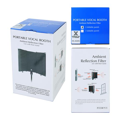 PANTALLA ACUSTICA PORTATIL PARA MICROFONO 5 PANELES